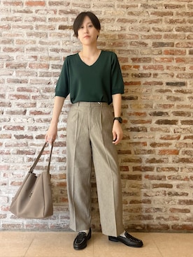 「THE SHOP TK （ザ ショップ ティーケー ）のアイテム（ショルダーバッグ）」を使った、しばさん（レディース・168cm）の夏コーディネート
