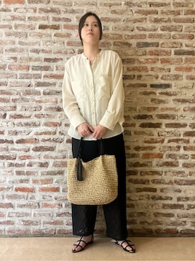 「THE SHOP TK （ザ ショップ ティーケー ）のアイテム（トートバッグ）」を使った、しばさん（レディース・168cm）の春コーディネート