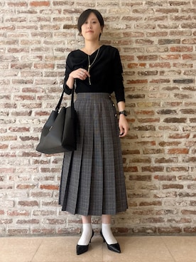 「THE SHOP TK （ザ ショップ ティーケー ）のアイテム（スカート）」を使った、しばさん（レディース・168cm）の秋コーディネート