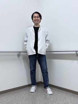 「TAKEO KIKUCHI（タケオキクチ）の【撥水・洗える・シワになりにくい】 リランチェ（R） シャツ（シャツ/ブラウス、グレー系）」を使った、KEIさん（メンズ・167cm）の夏コーディネート