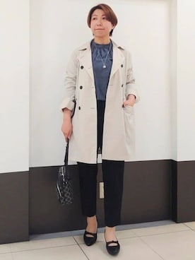 「アイテム（ピーコート）」を使った、じゅりさん（レディース・163cm）の春コーディネート