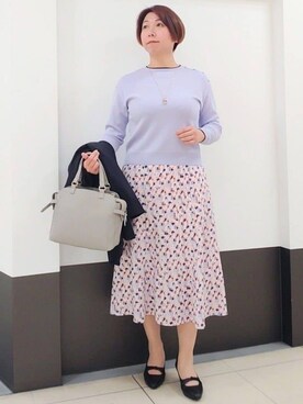 「アイテム（トレンチコート、ブルー系）」を使った、じゅりさん（レディース・163cm）の冬コーディネート