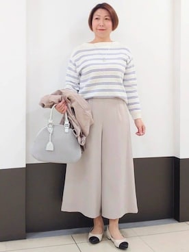「アイテム（デニムジャケット、ピンク系）」を使った、じゅりさん（レディース・163cm）の春コーディネート