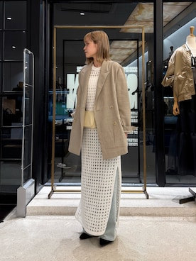 「Whim Gazette（ウィムガゼット）の【THE BAAT】MINI BAG（ボディバッグ/ウエストポーチ、ホワイト系）」を使った、Oharaさん（レディース・158cm）の春コーディネート