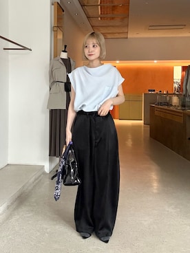「Drawing Numbers（ドローイング ナンバーズ）のアイテム」を使った、Oharaさん（レディース・158cm）の春コーディネート