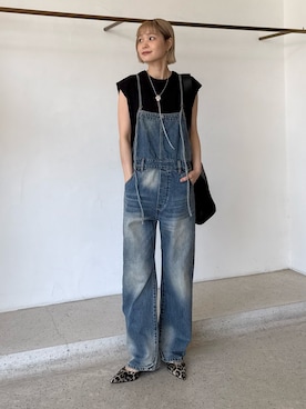 「アイテム（つなぎ/オールインワン）」を使った、Oharaさん（レディース・158cm）の夏コーディネート