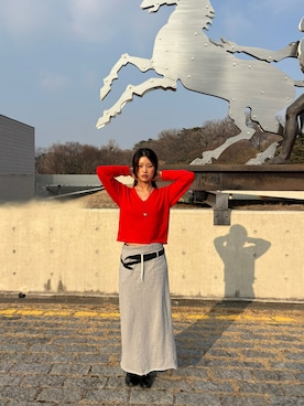 「Vネックニット」｜stayunmuteさん（レディース・172cm）の冬コーディネート