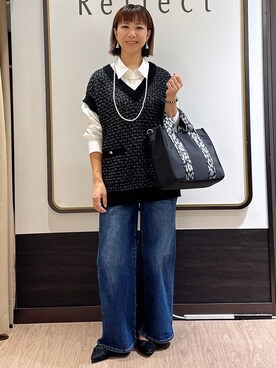 「Reflect（リフレクト）のアイテム（パンツ）」を使った、nekoさん（レディース・159cm）の秋コーディネート