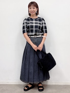 「Reflect（リフレクト）のランダムチェーンネックレス（ネックレス、シルバー系）」を使った、nekoさん（レディース・159cm）の夏コーディネート
