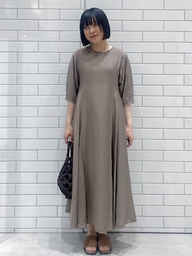 「OPAQUE.CLIP（オペークドットクリップ）のラメコードラフサンダル（サンダル、その他）」を使った、oiさん（レディース・155cm）の春コーディネート