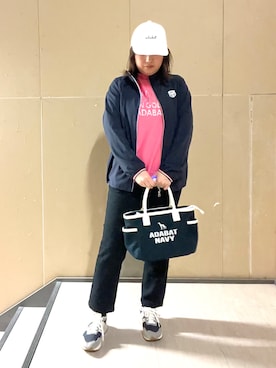 「adabat（アダバット）のアイテム」を使った、タケさん（レディース・157cm）の春コーディネート