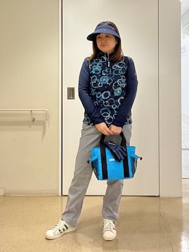 「アイテム（サンバイザー）」を使った、タケさん（レディース・157cm）の春コーディネート