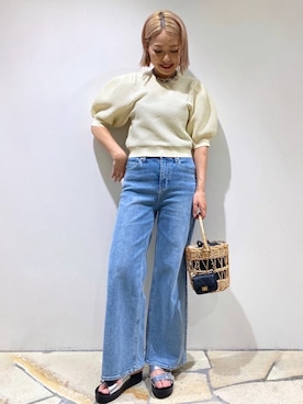 「アイテム（チャーム）」を使った、rieさん（レディース・163cm）の春コーディネート