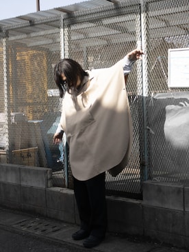 「アイテム（ポンチョ）」を使った、funkvintageさん（メンズ・164cm）の春コーディネート