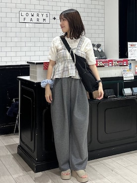 「アイテム（シュシュ、ブルー系）」を使った、れみ　　さん（レディース・157cm）の夏コーディネート