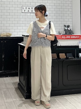 「LOWRYS FARM（ローリーズファーム）のアイテム（ベスト）」を使った、れみ　　さん（レディース・157cm）の夏コーディネート