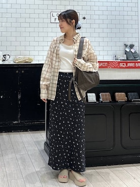 「アイテム（シュシュ、ブルー系）」を使った、れみ　　さん（レディース・157cm）の夏コーディネート