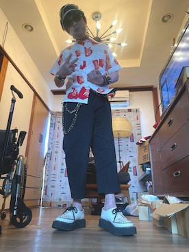 「GEORGE COX（ジョージコックス）のアイテム」を使った、chabomattsさん（メンズ・166cm）の夏コーディネート