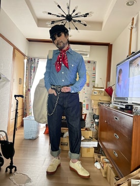 「Levi's（リーバイス）のアイテム（パンツ）」を使った、chabomattsさん（メンズ・166cm）の夏コーディネート