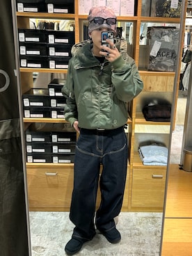 「アイテム（ミリタリージャケット）」を使った、Rionさん（メンズ・170cm・20代）の秋コーディネート