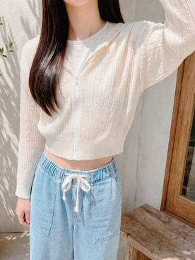 「クロップド丈」｜彩花さん（レディース・156cm）の春コーディネート