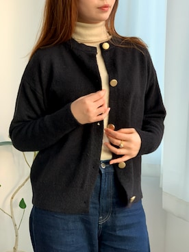 「SEU（エスイーユー）のアイテム」を使った、彭海城さん（レディース・168cm）の冬コーディネート