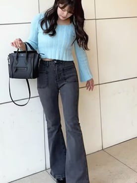 「SEU（エスイーユー）のアイテム」を使った、彭海城さん（レディース・158cm）の冬コーディネート