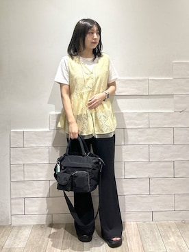 「LEPSIM（レプシィム）の3連ボールネックレス　287544（ネックレス、シルバー系）」を使った、0715mmtさん（レディース）の春コーディネート