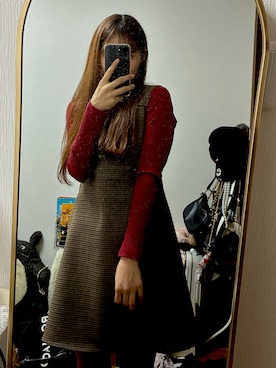 「アイテム（ジャンパースカート）」を使った、s21337さん（レディース・162cm）の秋コーディネート