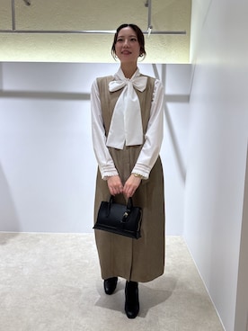 「NATURAL BEAUTY BASIC（ナチュラルビューティーベーシック）のアイテム（シャツ/ブラウス）」を使った、momonbb36000さん（レディース・158cm）の秋コーディネート