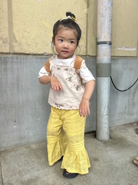 「ZARA KIDSのアイテム」を使った、ぴぃちゃん‪🔆‬さん（キッズ・80cm）の春コーディネート