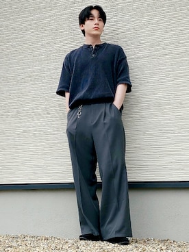 「JUNRED（ジュンレッド）のアイテム」を使った、QOOさん（メンズ・167cm）の夏コーディネート