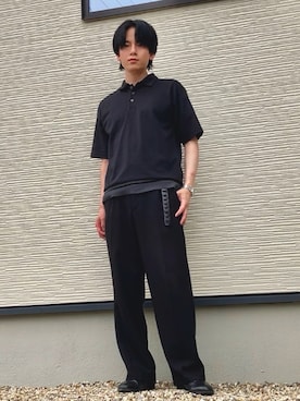 「URBAN RESEARCH DOORS（アーバンリサーチドアーズ）のアイテム（ポロシャツ、ブラック系）」を使った、QOOさん（メンズ・167cm）の夏コーディネート