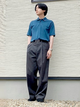 「green label relaxing（グリーンレーベルリラクシング）のアイテム」を使った、QOOさん（メンズ・167cm）の夏コーディネート
