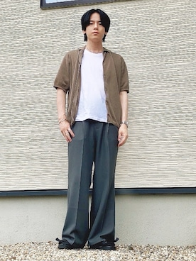 「green label relaxing（グリーンレーベルリラクシング）のアイテム」を使った、QOOさん（メンズ・167cm）の夏コーディネート