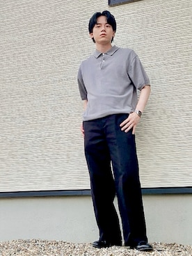 「SHIPS any（シップス エニィ）のアイテム（ポロシャツ、グレー系）」を使った、QOOさん（メンズ・167cm）の夏コーディネート