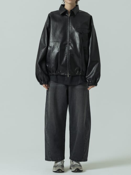 セール】【SLICK/スリック】Synthetic Leather Zip Short Jacket