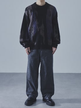 「グラデーションニット」｜slickwearさん（メンズ・170cm）の秋コーディネート