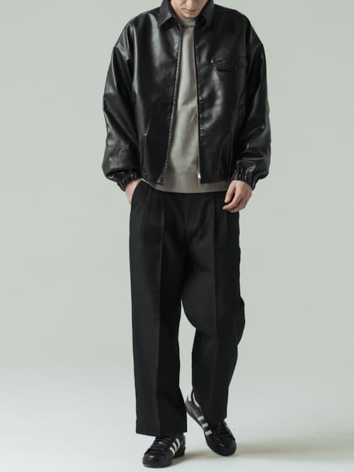 セール】【SLICK/スリック】Synthetic Leather Zip Short Jacket