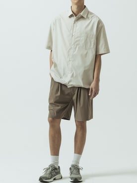 「SLICK（スリック）の【SLICK/スリック】Cotton Like Typewriter Drawstring Regular Collar Shirt/コットンライク タイプライター ドローストリング レギュラーカラーシャツ（シャツ/ブラウス、ベージュ系）」を使った、slickwearさん（レディース・176cm）の春コーディネート