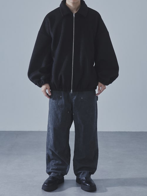 SLICK/スリック】Shaggy Melton Zip Up Blouson/シャギーメルトン