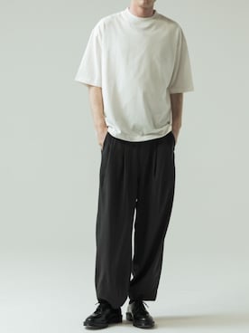 「SLICK（スリック）の【SLICK/スリック】Toro Stretch Two Tuck Balloon Pants/トロストレッチツータックバルーンパンツ（スラックス、ブラック系）」を使った、slickwearさん（レディース・176cm）の春コーディネート
