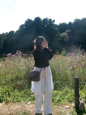 「アイテム（チュニック）」を使った、なちゃんさん（レディース・149cm）の秋コーディネート