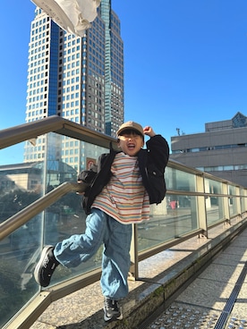 「Lee（リー）のアイテム（帽子）」を使った、Kanchiさん（キッズ・100cm）の夏コーディネート