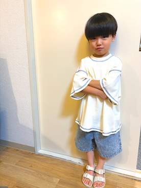 「BREEZE（ブリーズ）のアイテム」を使った、Kanchiさん（キッズ・100cm）の夏コーディネート