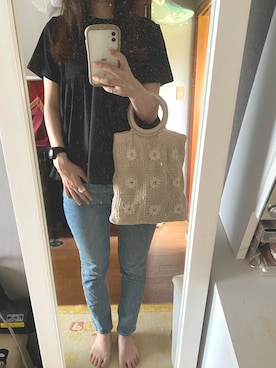 「sakishimatokyo（サキシマトーキョー）のアイテム（Tシャツ/カットソー）」を使った、yukapiiiさん（レディース・160cm）の夏コーディネート