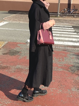 「Louere（ルエレ）のアイテム（ステンカラーコート）」を使った、S a y a k a ❀さん（レディース・160cm）の冬コーディネート