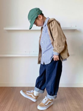 「UNIQLO（ユニクロ）のアイテム（ナイロンジャケット）」を使った、Nana…Haku…‪‪さん（キッズ・110cm）の秋コーディネート