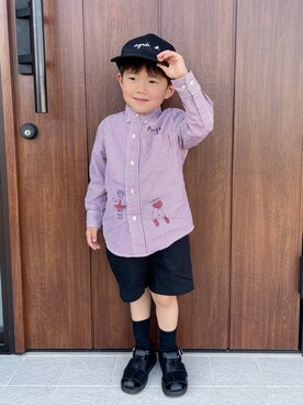 「ZOZOKIDSDAY」｜「アイテム（サンダル）」を使った、Nana…Haku…‪‪さん（キッズ・120cm）の春コーディネート