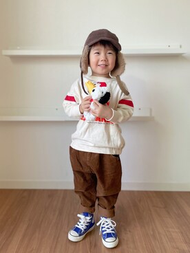 「アイテム（ラッピングキット、ホワイト系）」を使った、Nana…Haku…‪‪さん（キッズ・90cm）の秋コーディネート